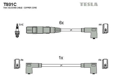 T801C TESLA Дроти запалення, набір