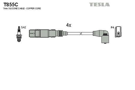 T855C TESLA Дроти запалення, набір