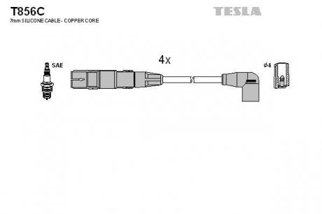 T856C TESLA Провода зажигания, комплект