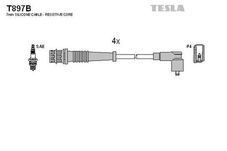 T897B TESLA Дроти запалення, набір