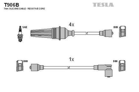 T906B TESLA Дроти запалення, набір