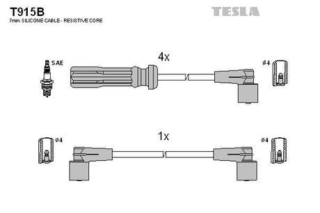 T915B TESLA Дроти запалення, набір