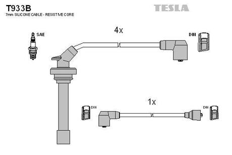 T933B TESLA Дроти запалення, набір