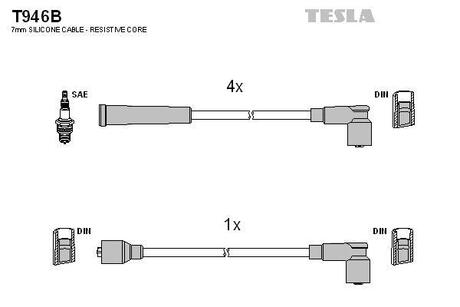 T946B TESLA Дроти запалення, набір