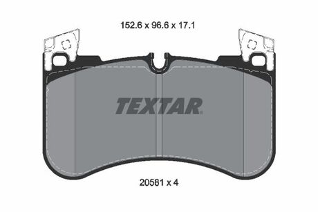 2058101 TEXTAR Комплект гальмівних колодок