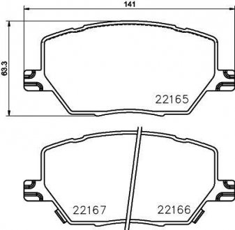 2216501 TEXTAR 2216501колодки дисковые передние jeep renegade (bu) 2.0crd 14