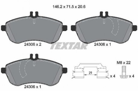 2430602 TEXTAR Тормозные колодки дисковые