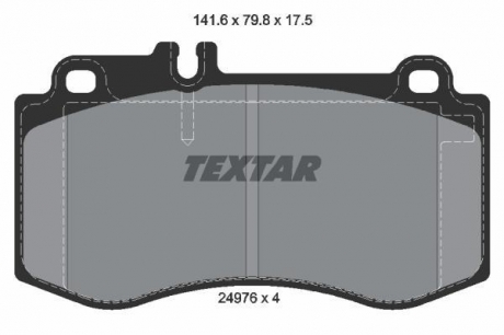 2497601 TEXTAR Комплект колодок гальмівних дискових гальм (4шт)