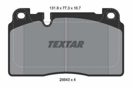 2564305 TEXTAR 2564305_колодки дисковые п. с антискр. пл. audi q5 2.0tfsi3.0tfsi2.0tdi3.0tdi 08>