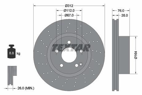 92099305 TEXTAR Тормозной диск