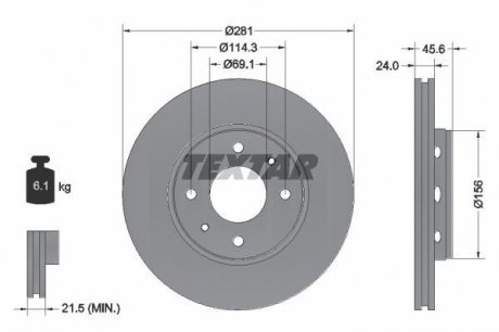 92100403 TEXTAR Тормозной диск