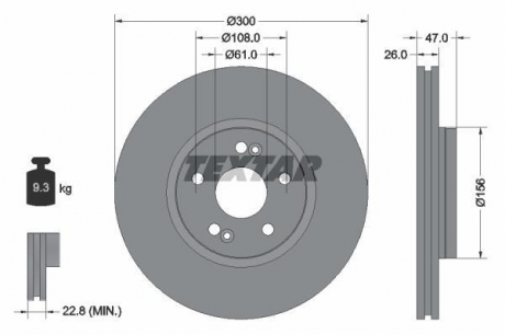 92119003 TEXTAR Тормозной диск TEXTAR PRO