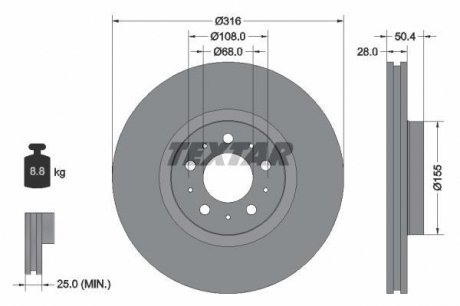 92126603 TEXTAR Тормозной диск TEXTAR