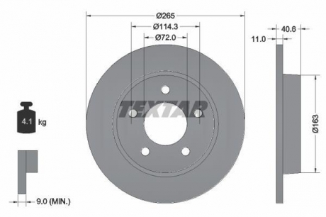 92130500 TEXTAR Тормозной диск TEXTAR