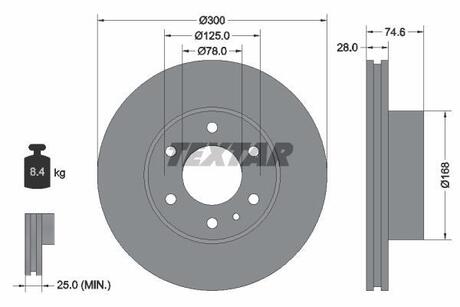 92155900 TEXTAR Тормозной диск