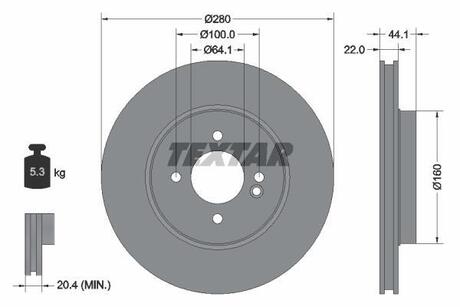 92157905 TEXTAR Тормозной диск