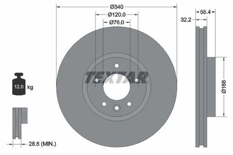 92230305 TEXTAR TARCZA HAM. VW P. MULTIVAN/T5/T6 03-