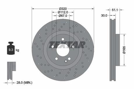 92262105 TEXTAR Тормозной диск