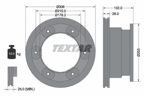 93177703 TEXTAR Тормозной диск