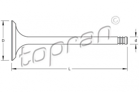 205 574 TOPRAN / HANS PRIES Клапан впускной Opel X12XE, Z12XE 98-