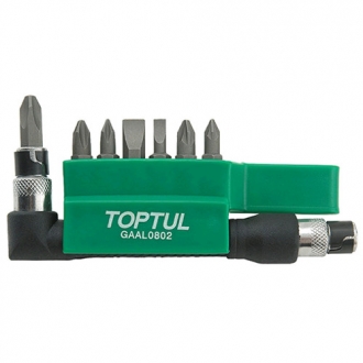 GAAL0802 Toptul Набор бит 1/4" + гобр.перех. 8ед. gaal0802(про-во toptul)