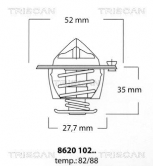 8620 10288 TRISCAN Термостат системи охолодження двигуна