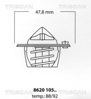 862010592 TRISCAN Термостат 92C° Chevrolet/Ford/Opel/VAG