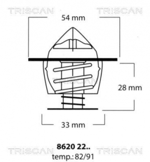 8620 2291 TRISCAN Термостат системи охолодження двигуна