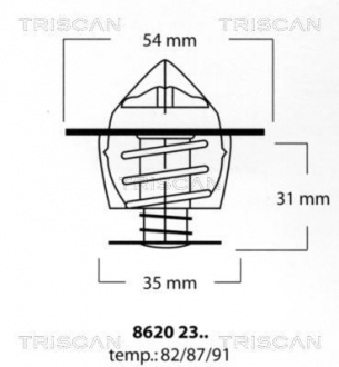 8620 2387 TRISCAN Термостат системи охолодження двигуна