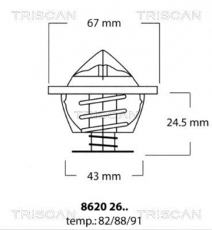 86202682 TRISCAN Термостат с прокладкой DB Vario, 405-609D