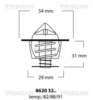 8620 3288 TRISCAN Термостат системи охолодження двигуна