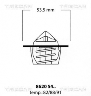 86205488 TRISCAN Термостат Citroen/Peugeot 88C 1.0-1.6 87-