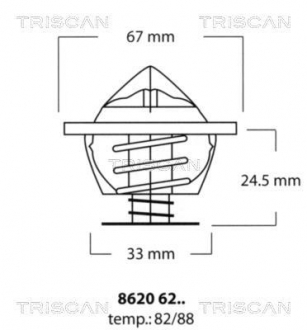8620 6282 TRISCAN Термостат системи охолодження двигуна