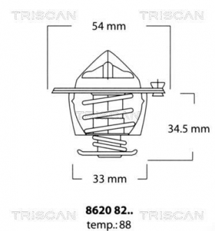 8620 8288 TRISCAN Термостат системи охолодження двигуна