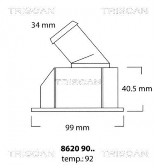 8620 9092 TRISCAN Термостат системи охолодження двигуна