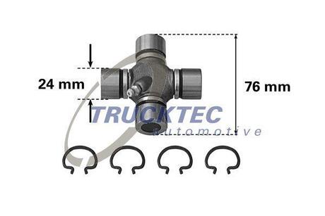 0234017 TRUCKTEC Шарнир продольного валу