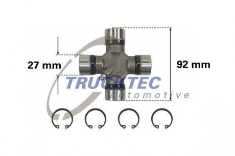 02.34.043 TRUCKTEC Крестовина кардана (Sprinter/Crafter 06-) 27X92