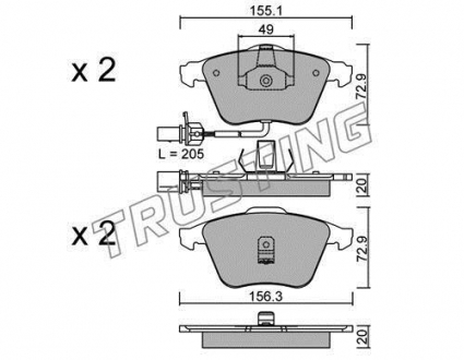 565.0 TRUSTING Тормозные колодки