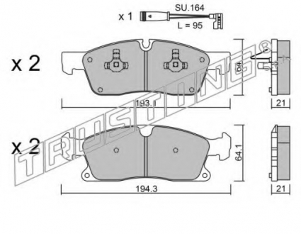 942.4W TRUSTING Колодки тормозные дискові