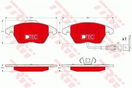 Гальмівні колодки, дискові TRW GDB1550DTE