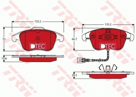 GDB1762DTE TRW Тормозные колодки, дискові