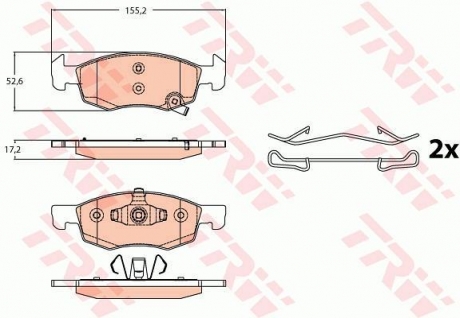 GDB2099 TRW Тормозные колодки дискові OPEL Corsa E "F "14>>