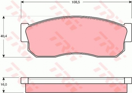 GDB288 TRW Тормозные колодки дискові NISSAN - SUBARU Cherry/Sunny/Sunny Estate/Wagon/Sunny Van/Columbuss/E10/E