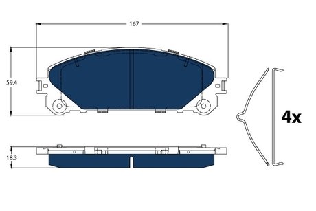 GDB3484BTE TRW Тормозные колодки LEXUS P. RX 450H 3,5 08-15 ELECTRIC BLUE