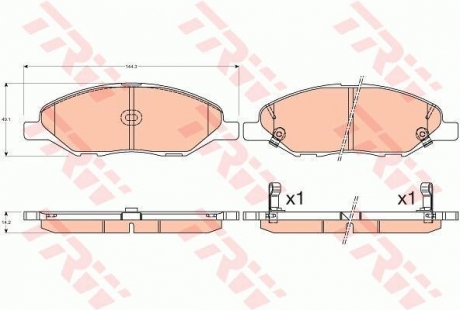 GDB3577 TRW Комплект гальмівних колодок - дискові