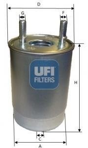 2411300 UFI Фильтр топливный рено megane 3, scenic 3 1.5-2.0 d