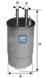 24.ONE.01 UFI Фильтр топливный Citroen Nemo 1.3HDi 10-/Fiat Doblo 1.3-2.0D Multijet 05-