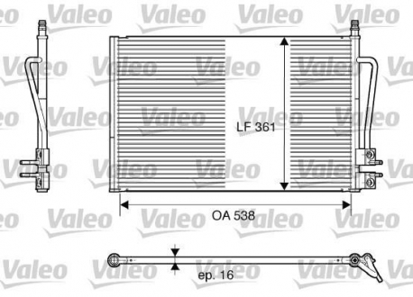 817664 Valeo Конденсатор кондиционера ford fusion 1.6d (пр-во valeo)