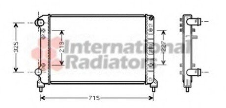 17002262 Van Wezel Радиатор охлаждения двигателя DOBLO 1.9D MT +AC 00- (Van Wezel)