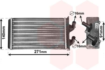 17006186 Van Wezel Теплообменник, отопление салона